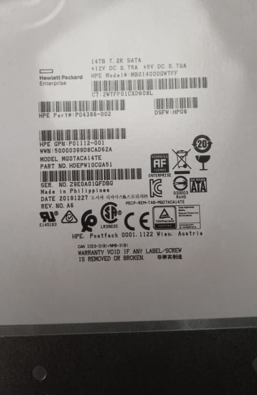 Жесткий диск HPE P11185-001 14Tb 7200 SATA 3,5" HDD