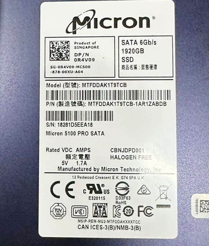Жесткий диск Dell R4V09 1.92TB SATAIII 2,5" SSD