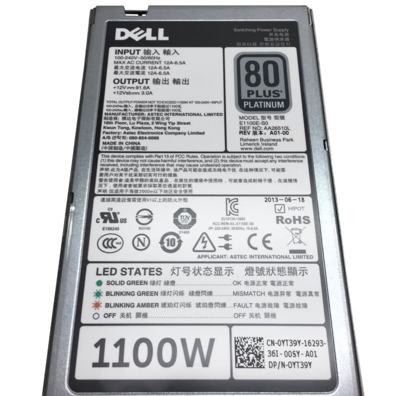 Резервный Блок Питания Dell E1100E-S0 1100W