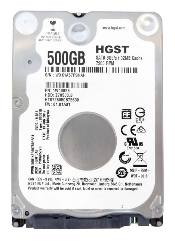 Жесткий диск HGST 1W10098 500Gb 7200 SATAIII 2,5" HDD