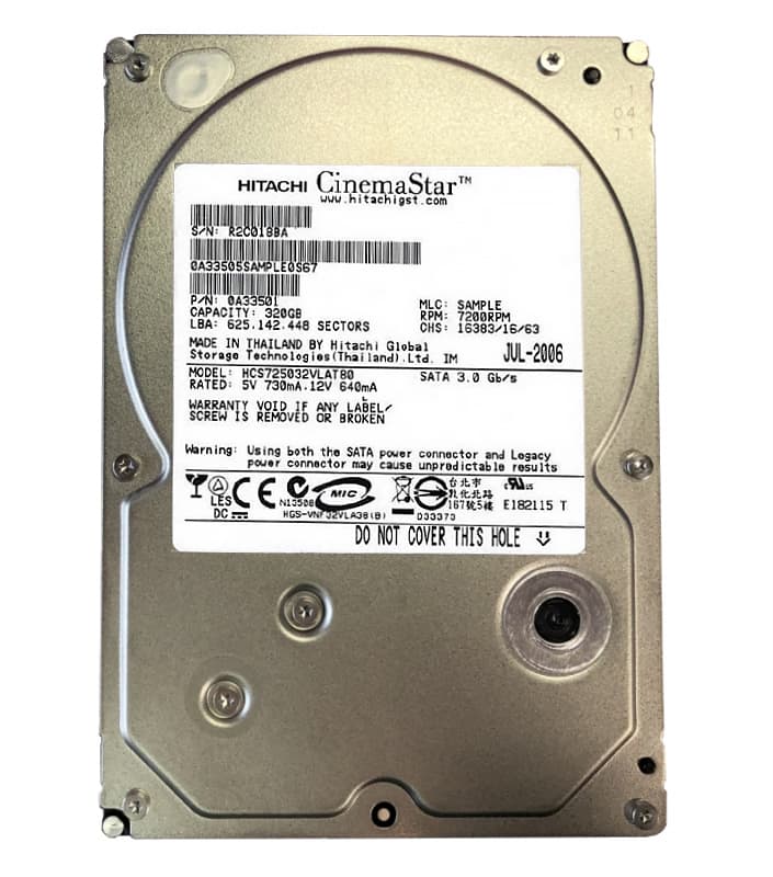 Жесткий Диск Hitachi 0A33501 320Gb 7200 IDE 3,5" HDD