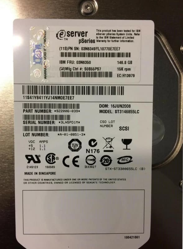 Жесткий диск IBM 03N6349 146,8Gb  U320SCSI 3.5" HDD