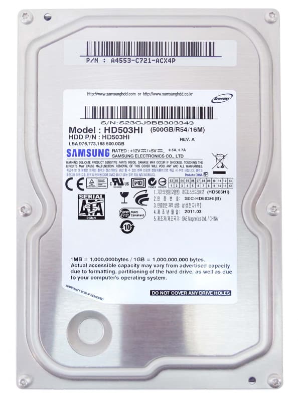 Жесткий диск Samsung HD503HI 500Gb 5400 SATAII 3.5" HDD
