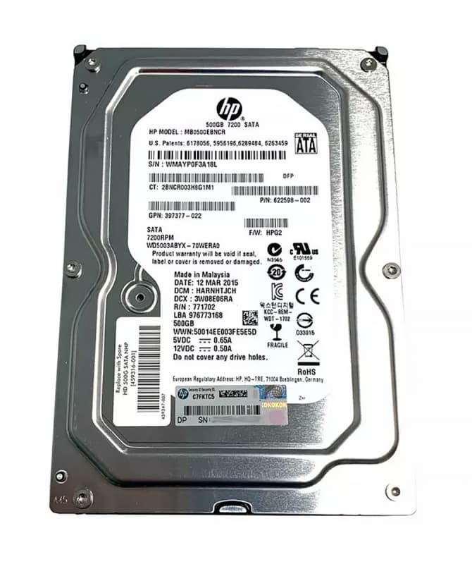 Жесткий диск HP 458941-B21 500Gb  SATAII 3,5" HDD