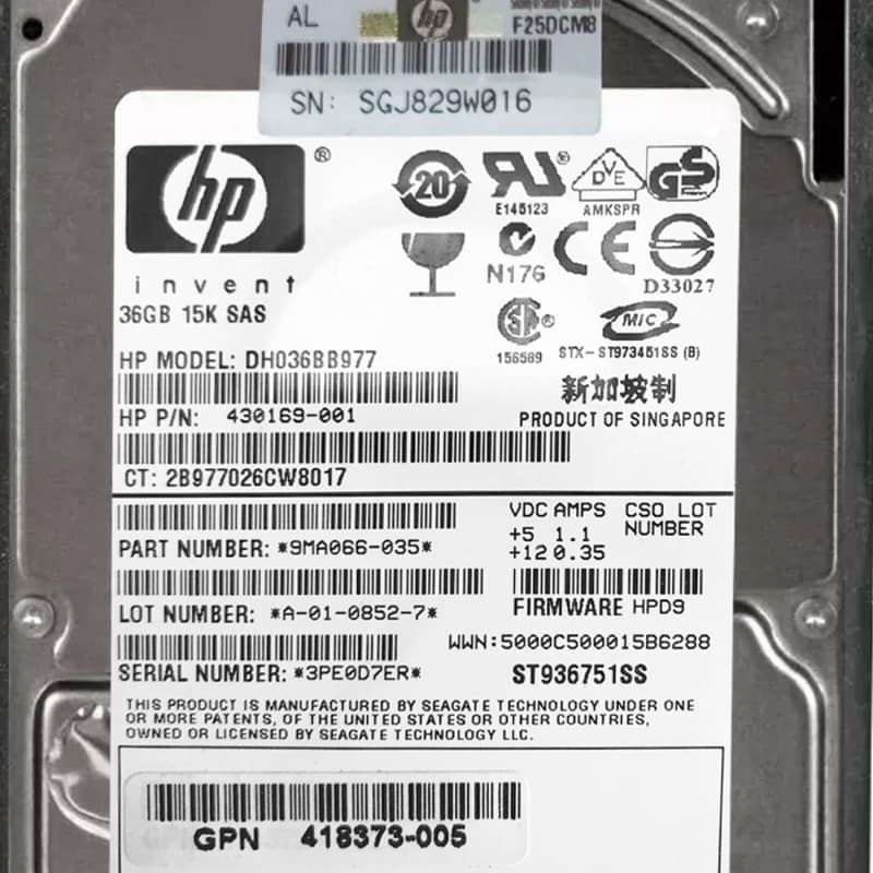 Жесткий диск HP DH036BB977 36Gb  SAS 2,5" HDD