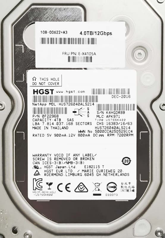 Жесткий диск Network Appliance E-X4105A 4Tb 7200 SAS 3,5" HDD