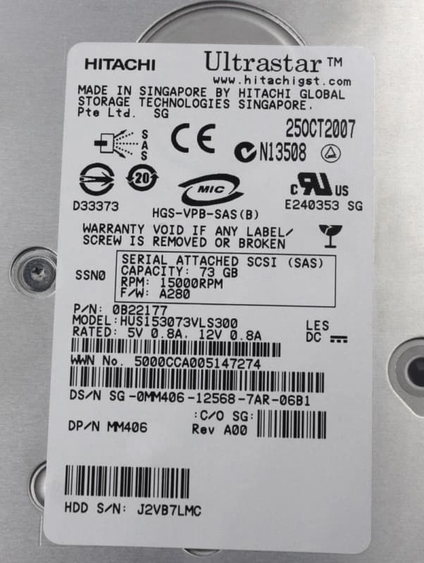 Жесткий диск Dell 0B22177 73Gb SAS 3,5" HDD