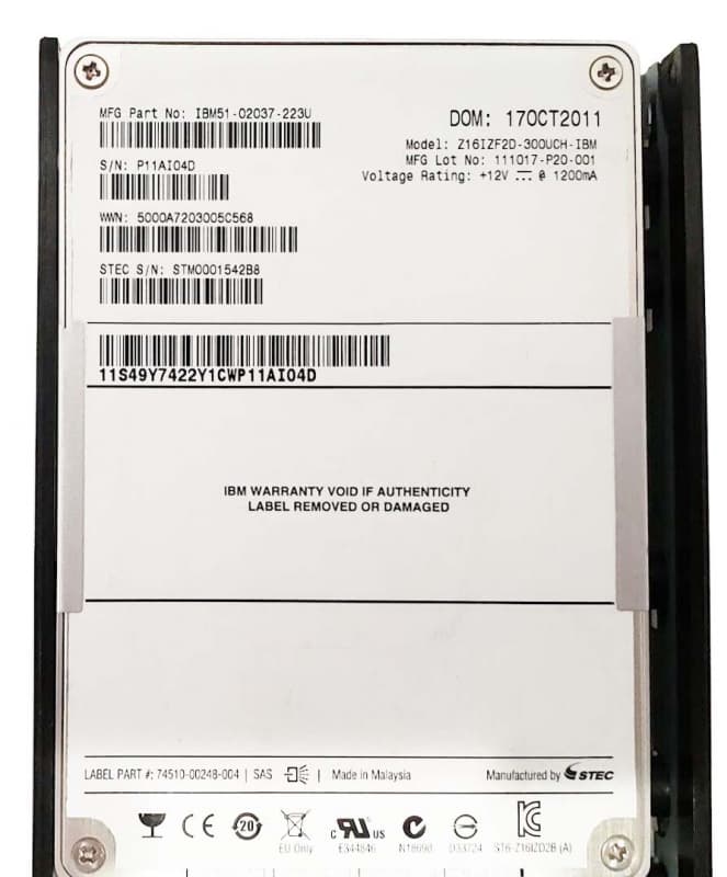 Жесткий диск IBM 00L4596 300Gb SAS 2,5" SSD
