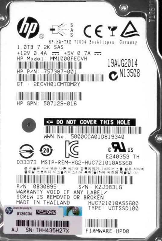Жесткий диск HP MM1000FECVH 1Tb  SAS 2,5" HDD
