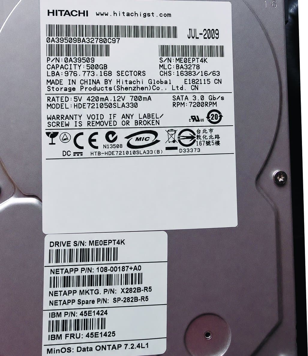 Жесткий диск NetApp 500Gb 7200 SATAII 3.5" HDD 108-00187+A0