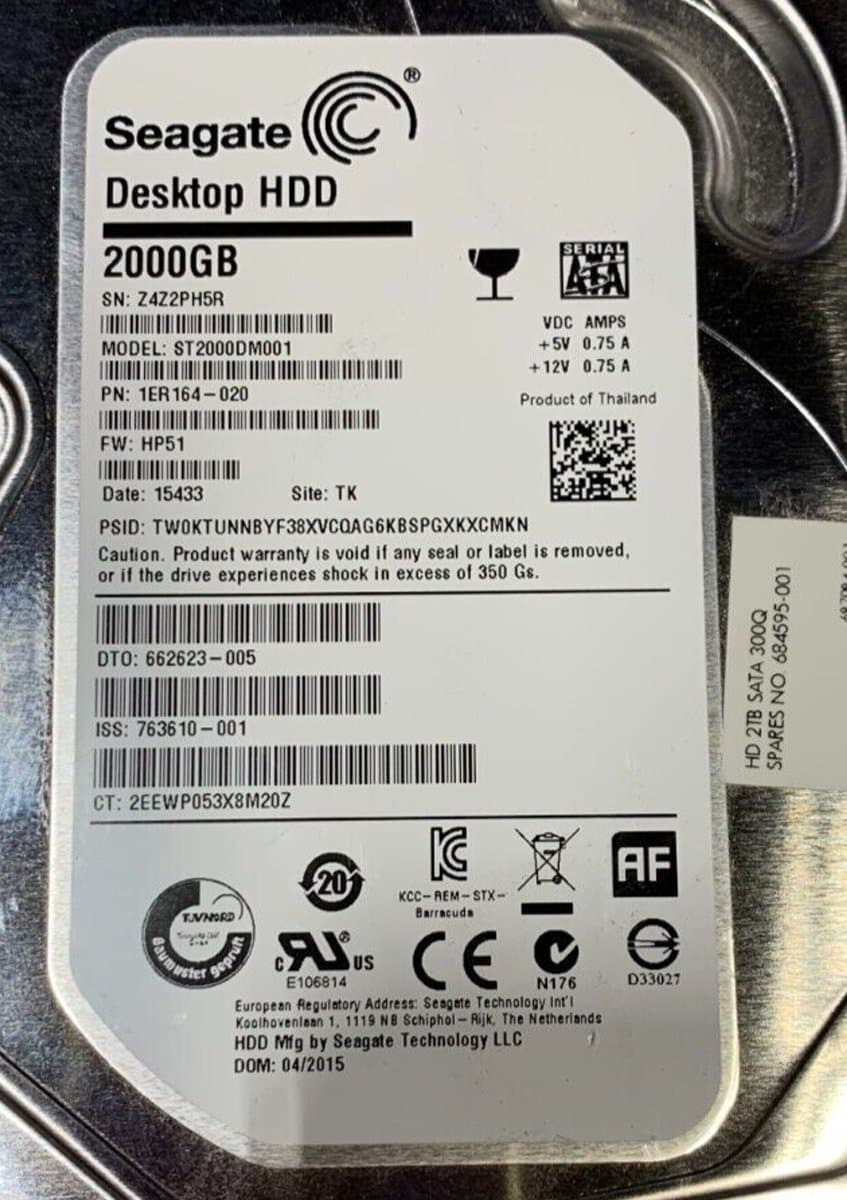 Жесткий диск  HP 2Tb 7200 SATAIII 3.5" HDD 662623-005 
