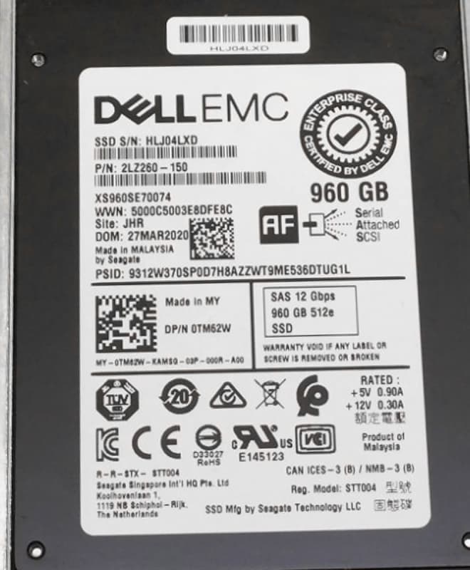 Жесткий диск Dell 2LZ260-150 960Gb SAS 2,5" SSD