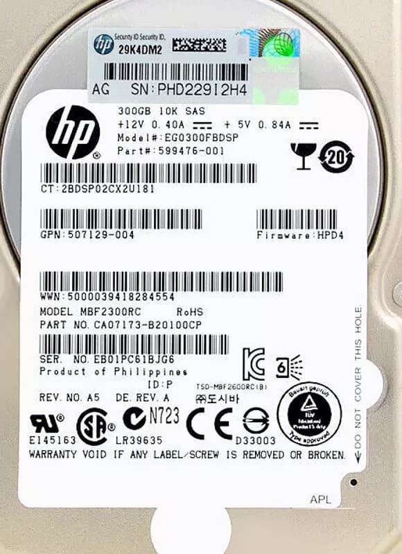 Жесткий диск HP EG0300FBDSP 300Gb  SAS 2,5" HDD