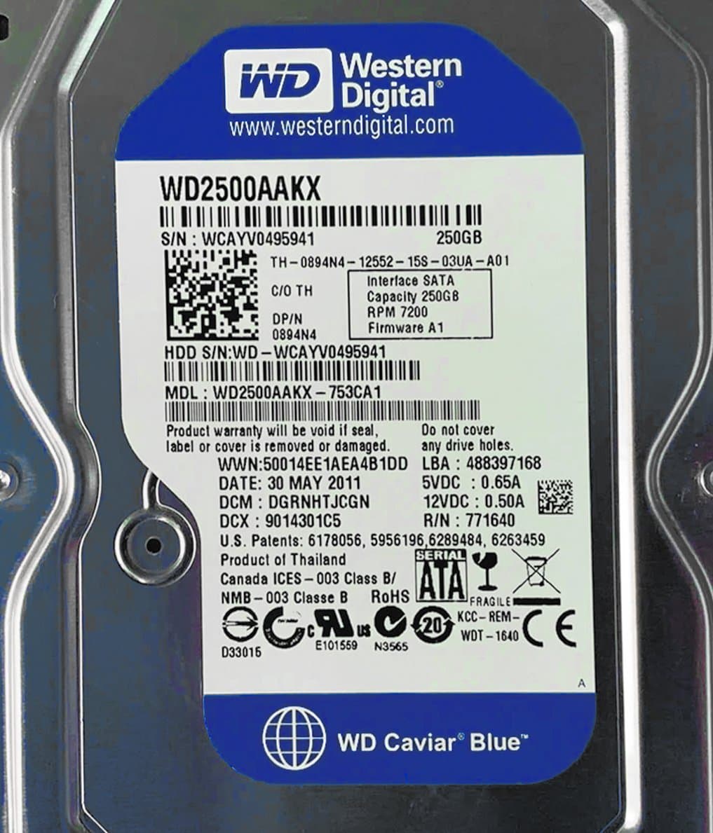 Жесткий диск Dell 250Gb 7200 SATAII 3.5" HDD 0894N4