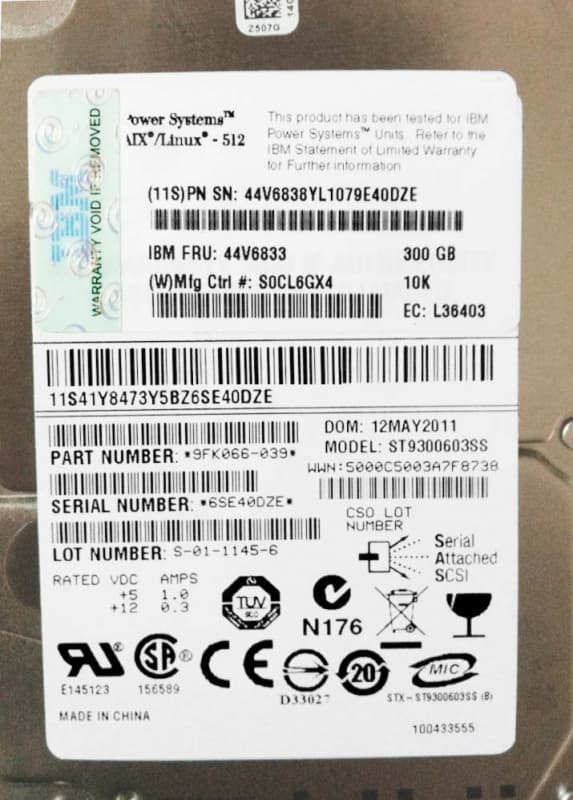 Жесткий диск IBM 44V6838 300Gb  SAS 2,5" HDD