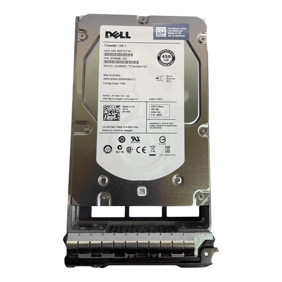 Жесткий диск Dell 450Gb 15000 SAS 3.5" HDD 0D623D