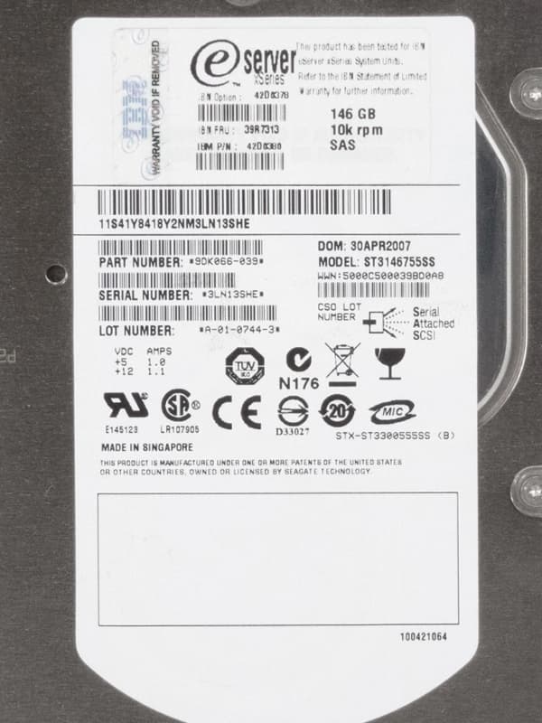Жесткий диск IBM 9DK066-039 146,8Gb  SAS 3,5" HDD