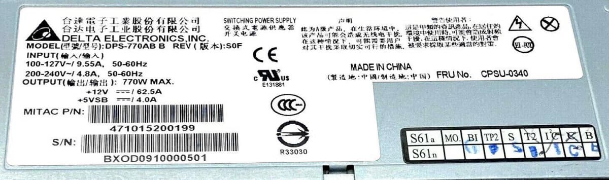 Резервный Блок Питания Delta DPS-770AB C 770W