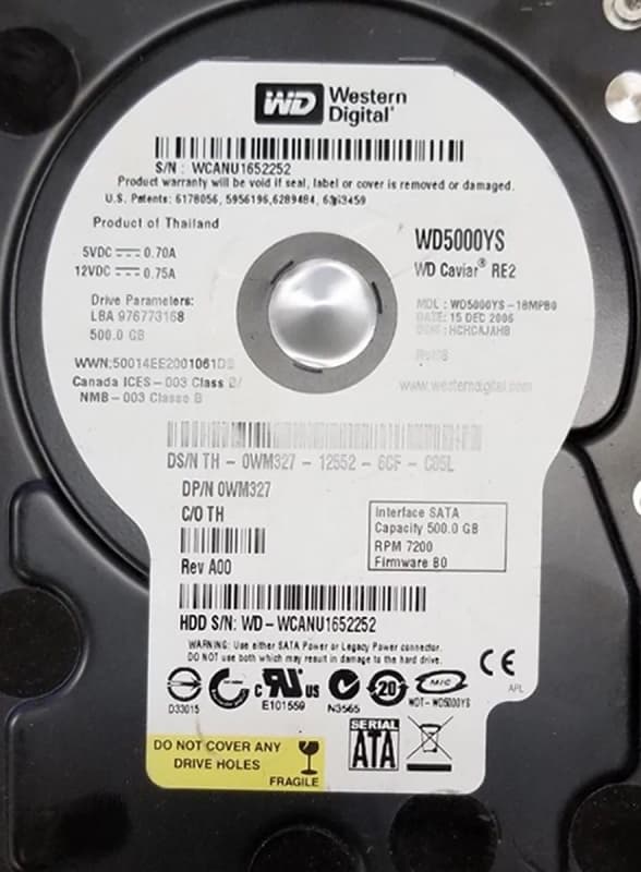 Жесткий диск Dell WM327 500Gb SATAII 3,5" HDD