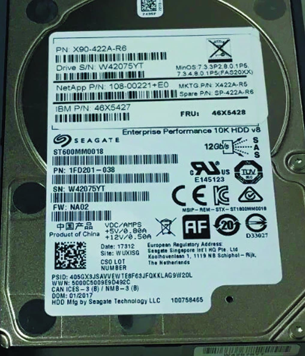 Жесткий диск NetApp 600Gb 10000 SAS 2.5" HDD 108-00221+E0