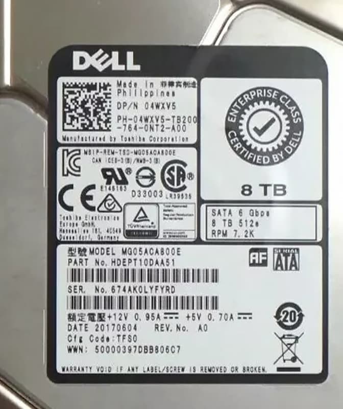 Жесткий диск Dell HDEPT10DAA51 8Tb SATAIII 3,5" HDD