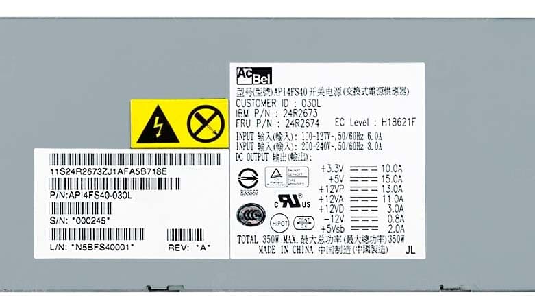 Блок Питания IBM 24R2674 350W