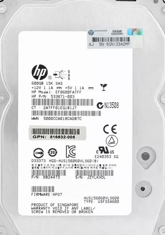 Жесткий диск HP 516832-005 600Gb  SAS 3,5" HDD