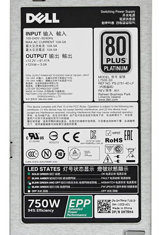 Резервный Блок Питания Dell PS-2751-4D-LF 750W