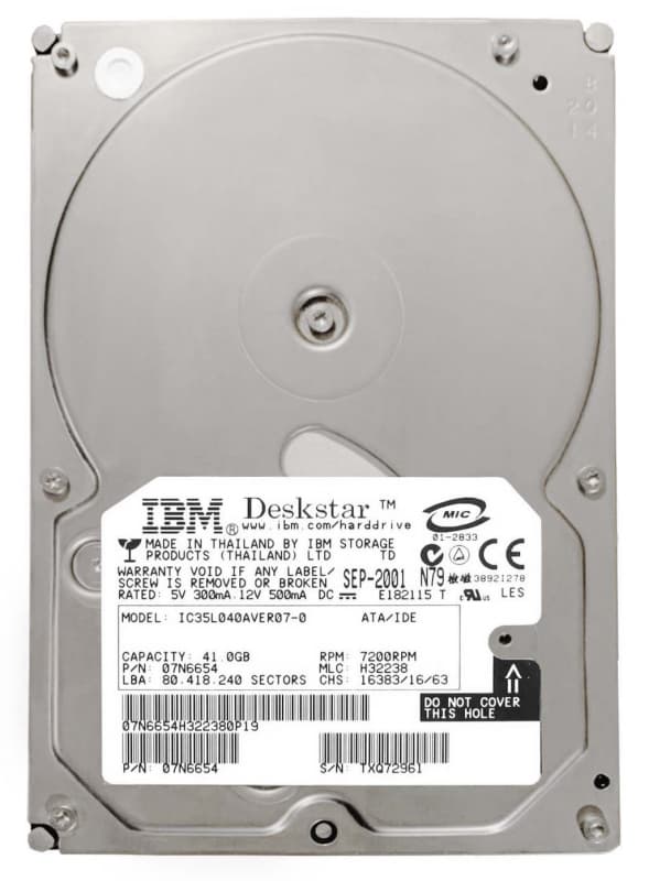 Жесткий диск Dell 07N6654 41Gb 7200 IDE 3.5" HDD