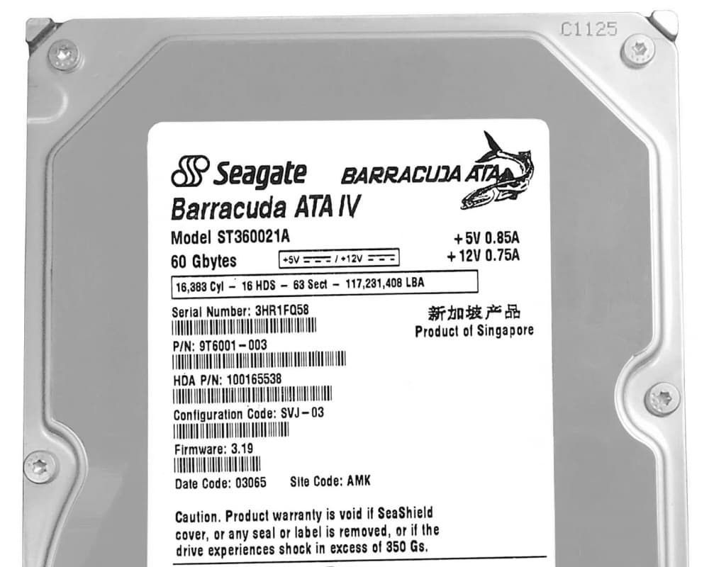 Жесткий диск Seagate 9T6001 60Gb 7200 IDE 3.5" HDD