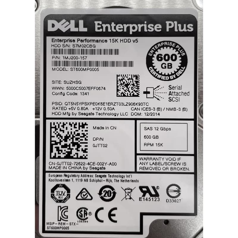 Жесткий Диск Dell 0JTT02 600Gb SAS 2.5" HDD