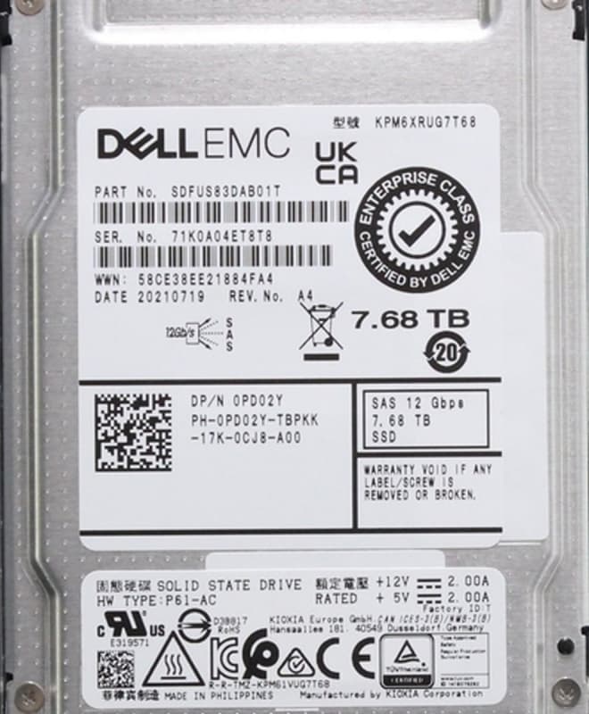 Жесткий диск Dell PD02Y 7.68TB SAS 2,5" SSD