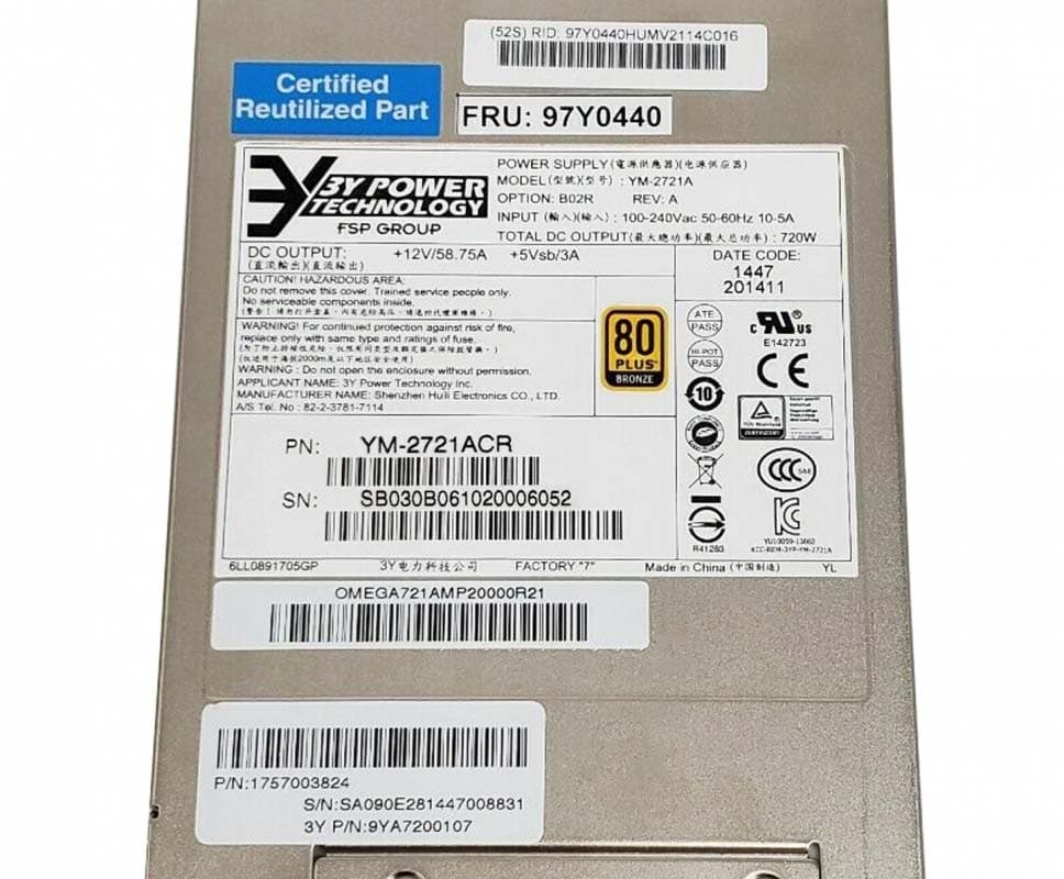 Резервный Блок Питания 3Y Power YM-2721ACR 720W