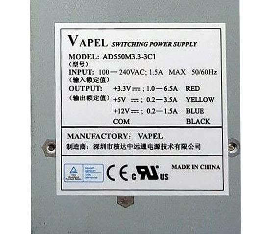 Блок питания Vapel AD550M3.3-3C1 600W