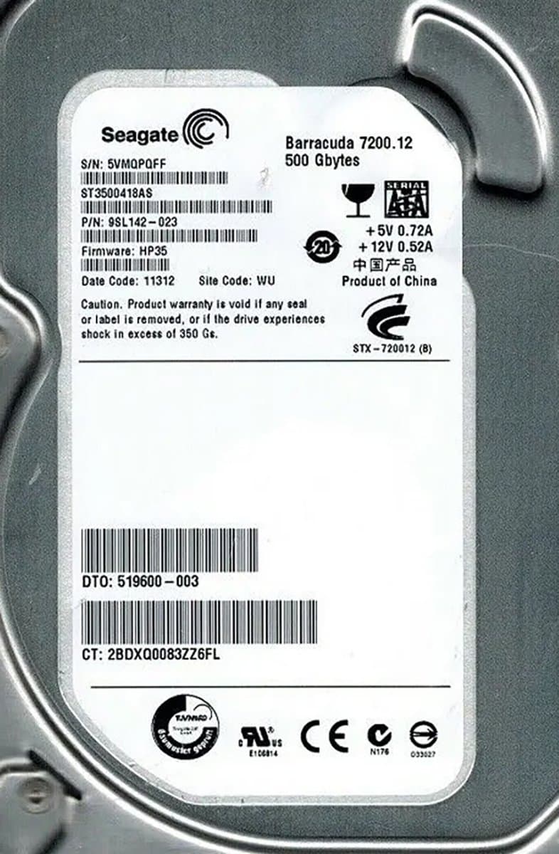 Жесткий диск HP 500Gb 7200 SATAII 3.5" HDD 519600-003