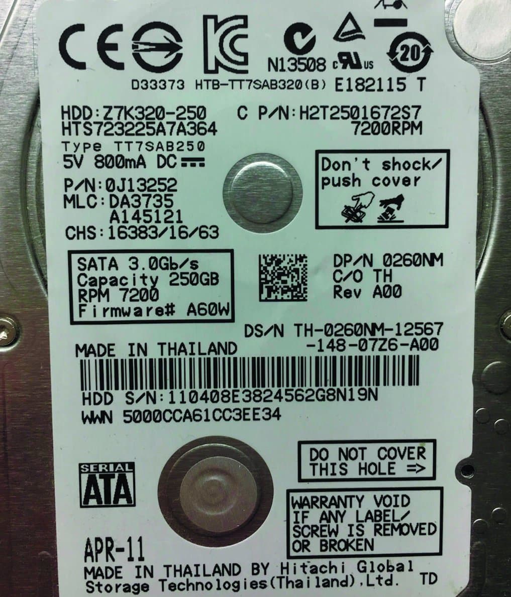 Жесткий диск Dell 250Gb 7200 SATAII 2.5" HDD 0260NM