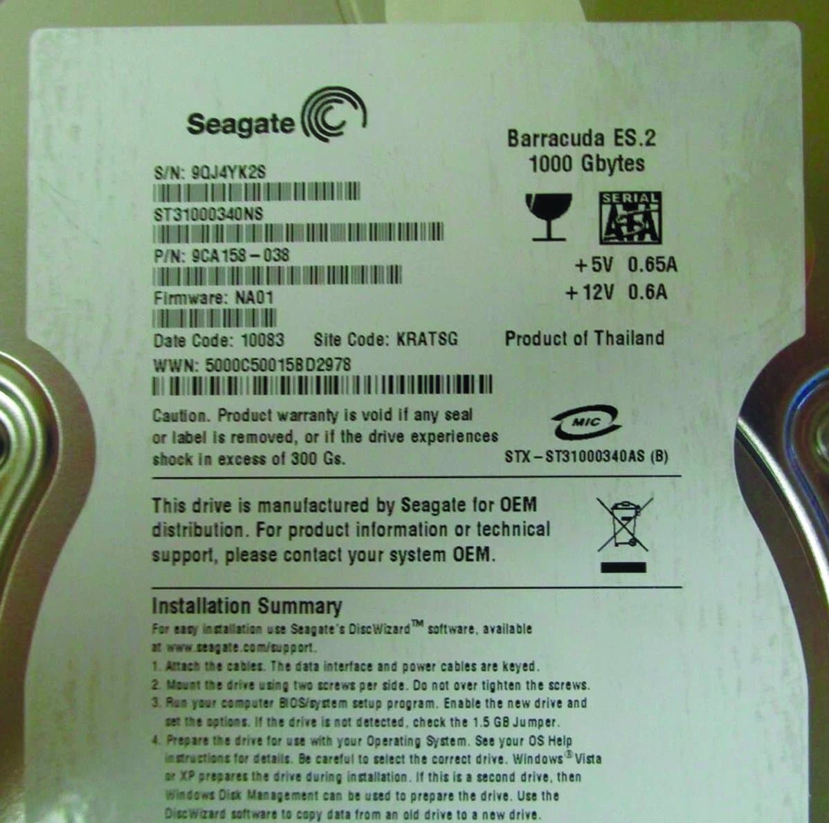 Жесткий диск  NetApp 1Tb 7200 Fibre Channel 3.5" HDD 108-00180+A4