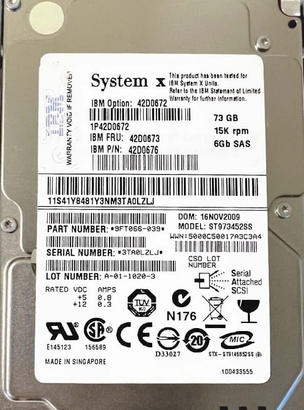 Жесткий диск IBM 42D0673 73Gb  SAS 2,5" HDD