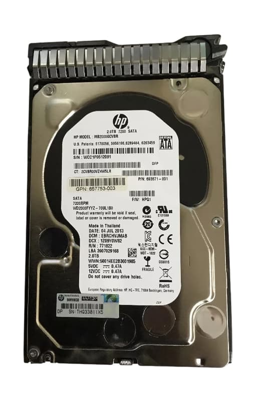 Жесткий диск HP MB2000GCVBR 2Tb 7200 SATAIII 3.5" HDD