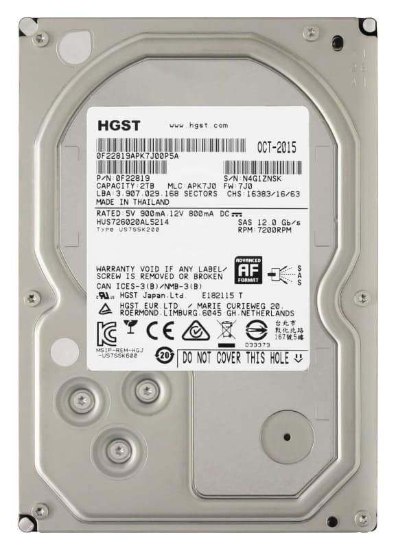 Жесткий диск HGST 0F22819 2Tb 7200 SAS 3,5" HDD