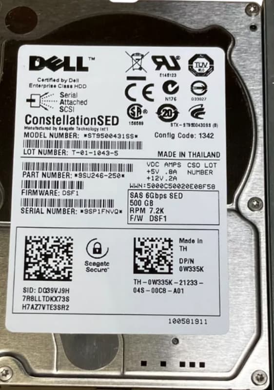 Жесткий диск Dell 400-AEEO 500Gb SAS 2,5" HDD