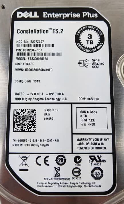 Жесткий диск Dell 6H6FG 3Tb 7200 SAS 3,5" HDD