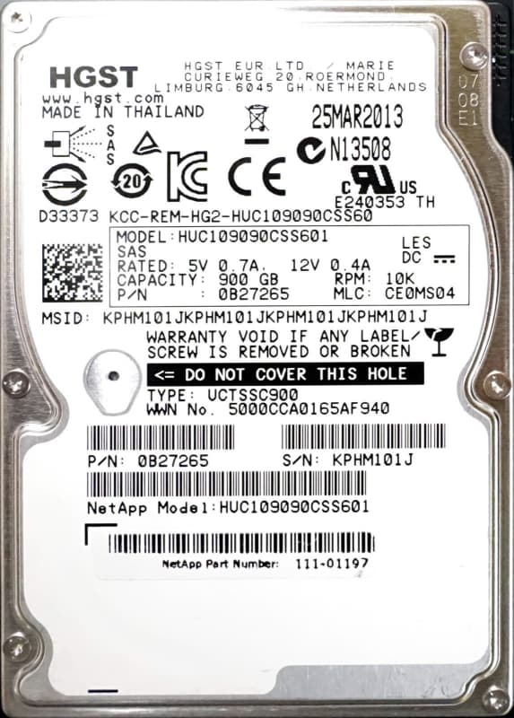 Жесткий диск Hitachi HUC109090CSS601 900Gb 10000 SAS 2,5" HDD