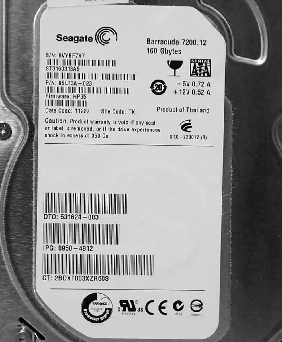 Жесткий диск HP 160Gb 7200 SATAII 3.5" HDD 531624-003