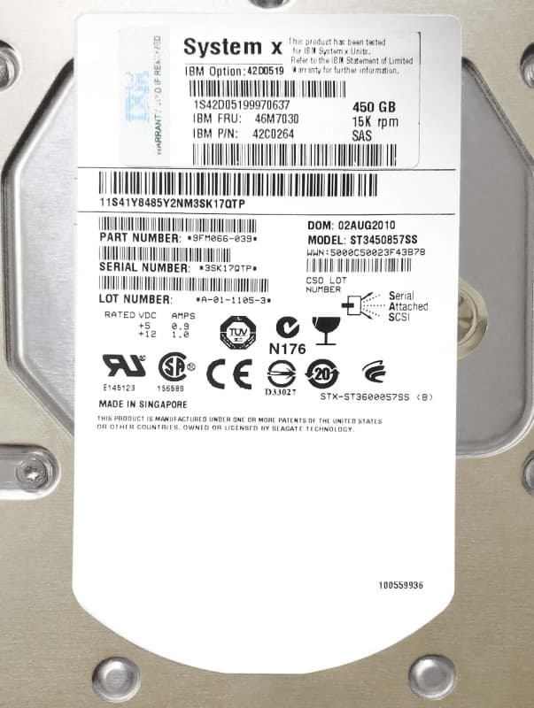 Жесткий диск IBM 46M7030 450Gb  SAS 3,5" HDD