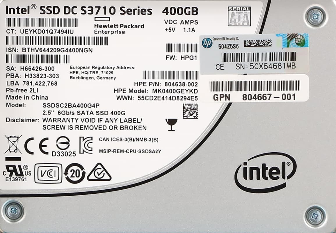 Жесткий диск HP 804667-001 400Gb SATAII 2.5" SSD