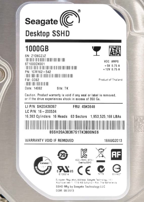 Жесткий диск Seagate ST1000DX001 1Tb 7200 SATAIII 3.5" SSHD