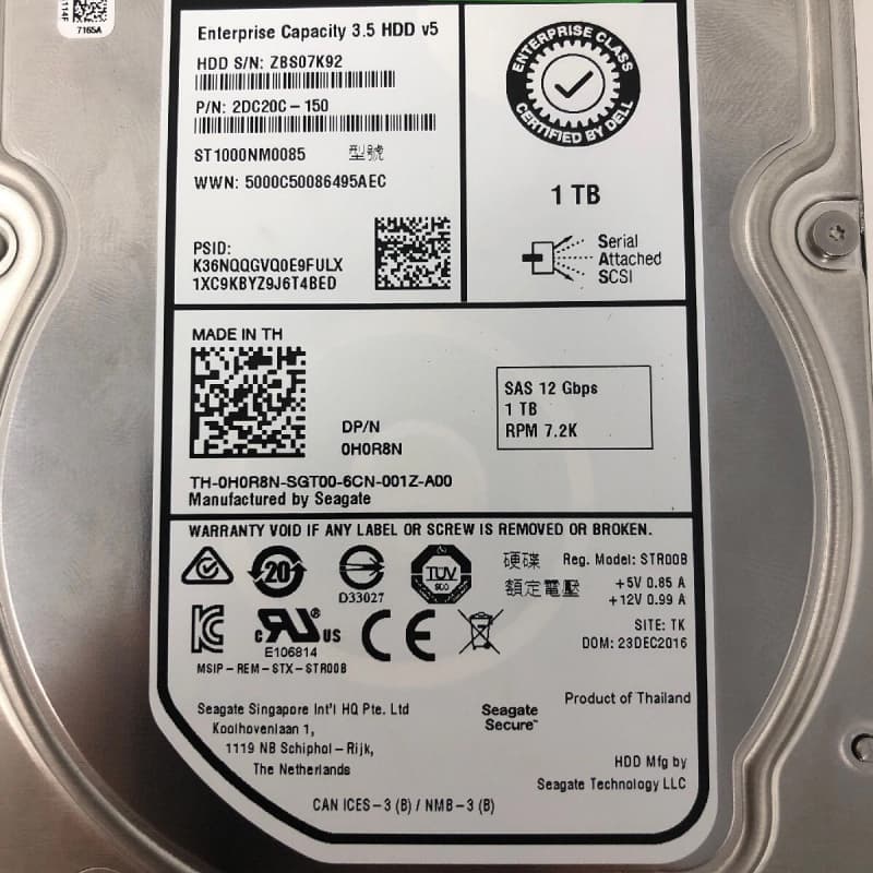 Жесткий диск Dell H0R8N 1Tb 7200 SAS 3,5" HDD