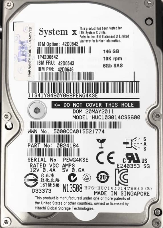 Жесткий диск Cisco 42D0646 146Gb 10000 SAS 3.5" HDD