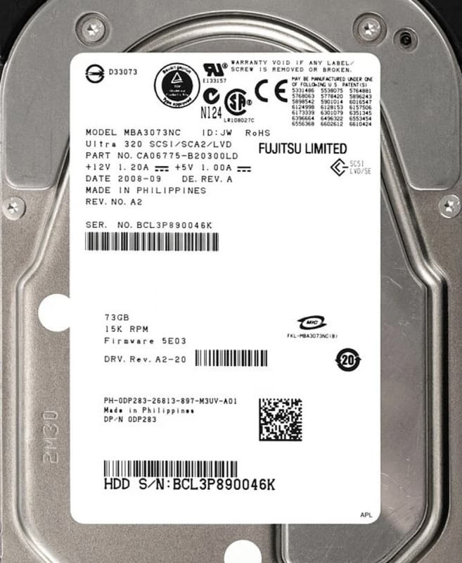 Жесткий диск Dell 0DP283 73Gb  U320SCSI 3.5" HDD